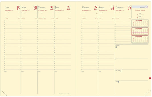 QUO-VADIS Agenda Soho Pres.Prest. 2025 287391Q 1W/2S stahlblau FR 21x27cm