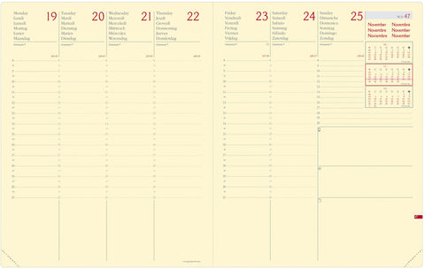 QUO-VADIS Agenda Silk Pres.Prest. 2025 287406Q 1W/2S grün ML 21x27cm