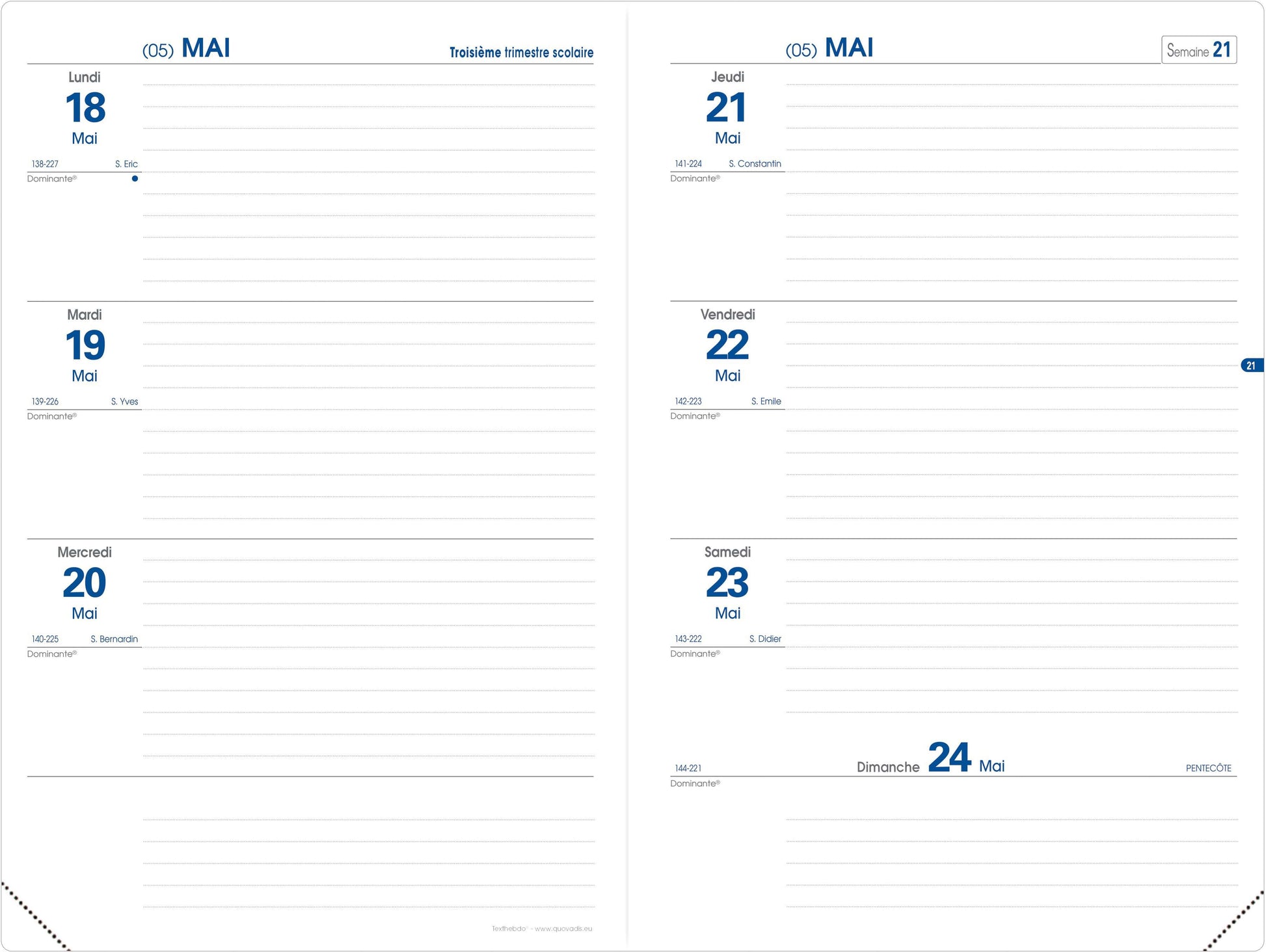 QUO-VADIS Texthebdo Impala 24/25 296039Q 12M, schwarz, fr 16x24cm