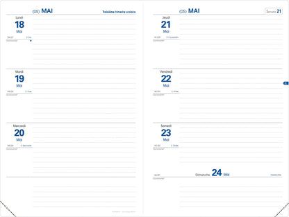 QUO-VADIS Texthebdo Impala 24/25 296039Q 12M, schwarz, fr 16x24cm