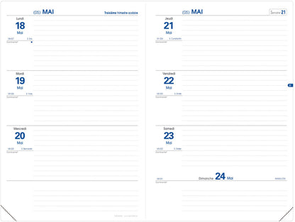 QUO-VADIS Texthebdo Touch 25/26 296255Q 1W/2S 12M rosa FR 16x24cm