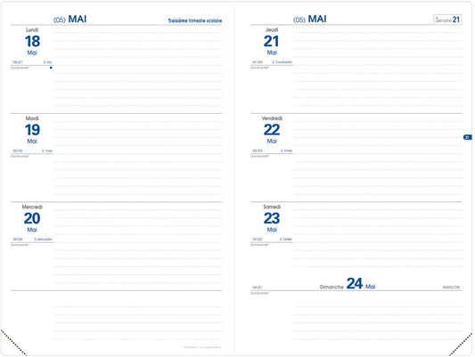 QUO-VADIS Texthebdo Touch 25/26 296255Q 1W/2S 12M rosa FR 16x24cm