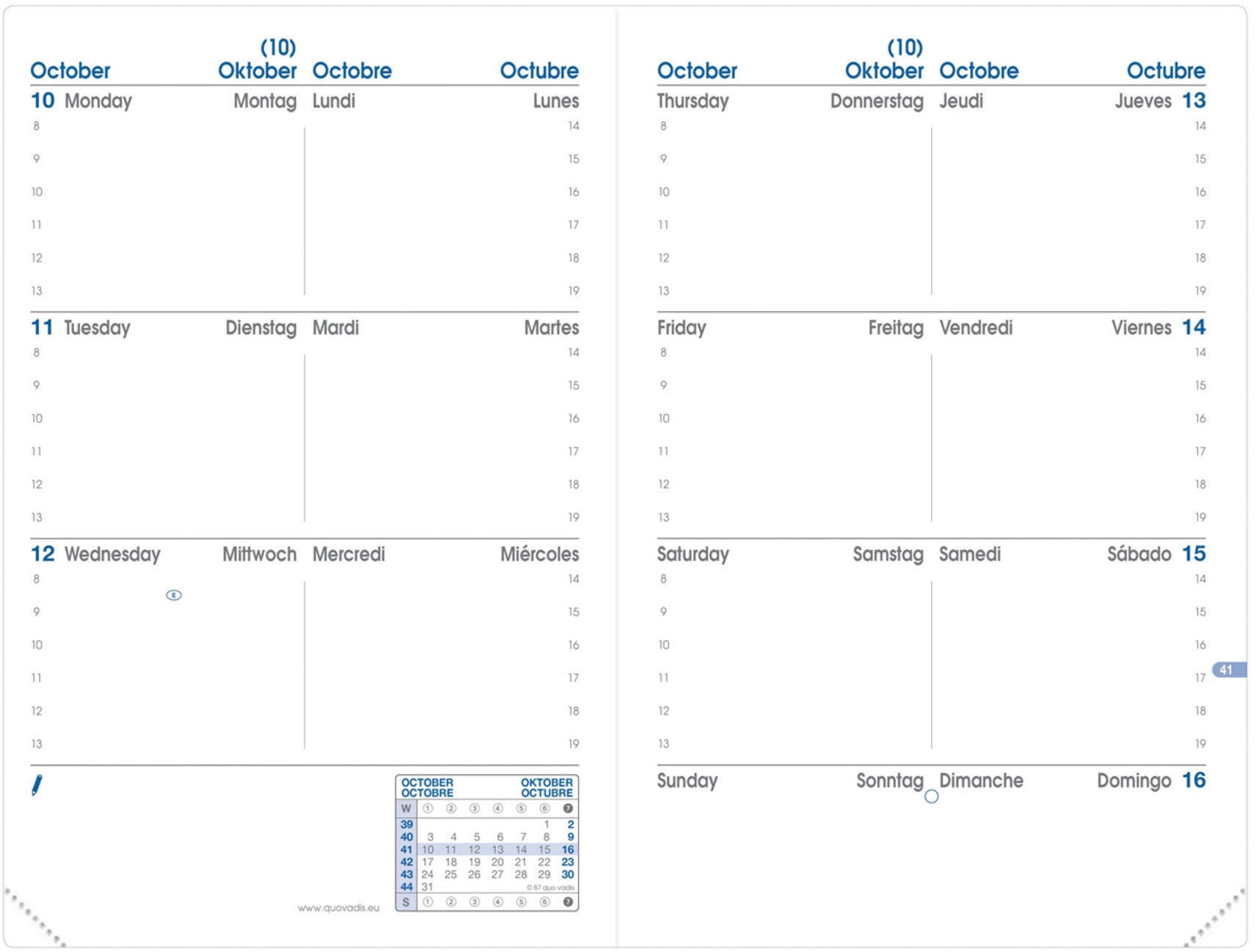 QUO-VADIS Agenda Impala SapaX 2025 361027Q 1W/2S schwarz ML 10x15cm