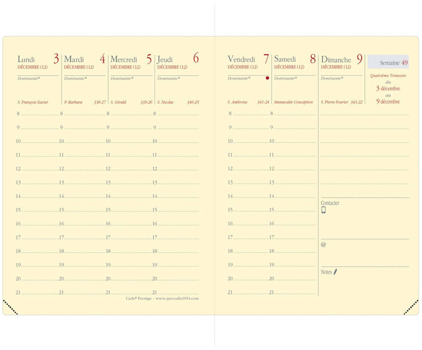 QUO-VADIS Agenda Soho Carla Pre. 2025 368322Q 1W/2S stahlblau FR 8x10.5cm