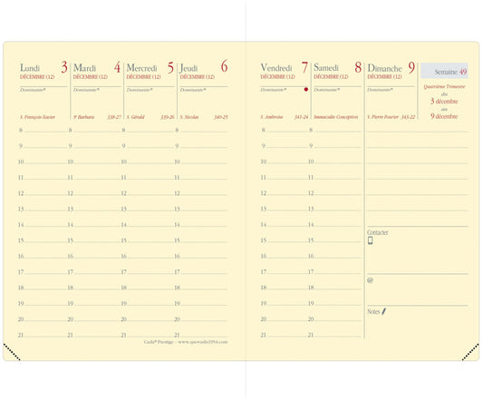 QUO-VADIS Agenda Soho Carla Pre. 2025 368322Q 1W/2S stahlblau FR 8x10.5cm