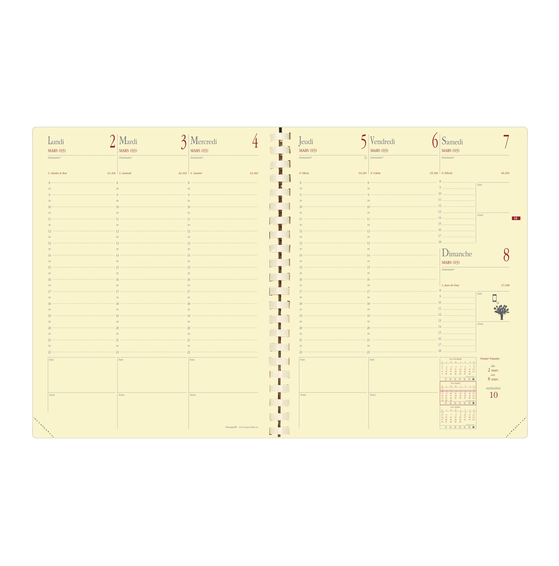 QUO-VADIS Ersatzinhalt Manager 2025 371014Q 1W/2S, 21x27cm