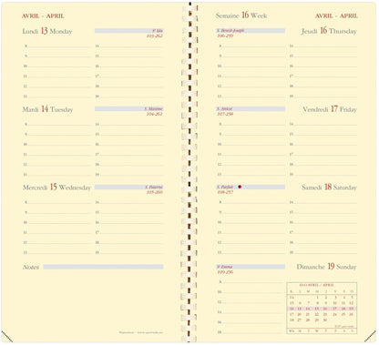 QUO-VADIS Agenda Impala Planori. 2025 374071Q 1W/2S schwarz FR 8.8x17cm