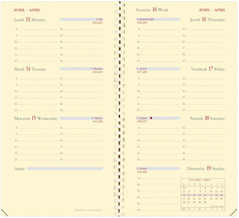 QUO-VADIS Agenda Impala Planori. 2025 374071Q 1W/2S schwarz FR 8.8x17cm