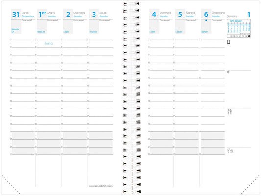 QUO-VADIS Agenda Time&Life Pock. 2025 539068Q 1W/2S Ersatzkal. FR 10x15cm