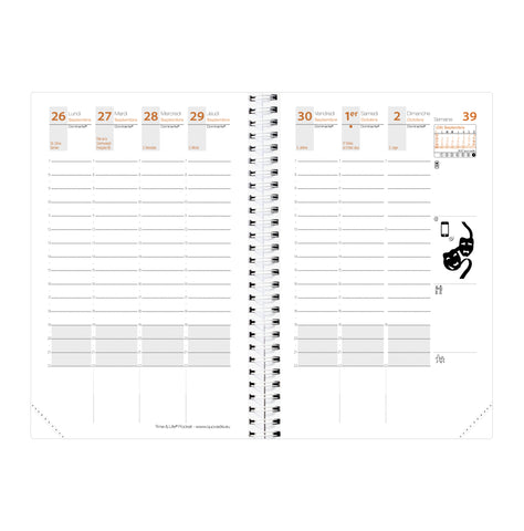 QUO-VADIS Agenda Time&Life Pock. 2025 539068Q 1W/2S Ersatzkal. FR 10x15cm