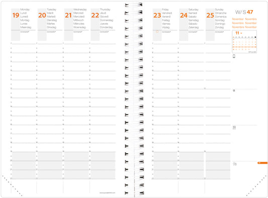 QUO-VADIS Agenda Time&Life Pock. 2025 539123Q 1W/2S rosa ML 10x15cm