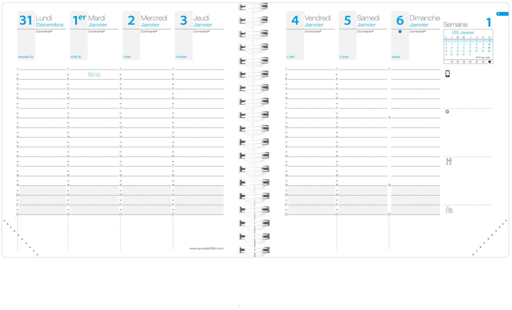 QUO-VADIS Agenda Time&Life medi. 2025 540066Q 1W/2S Ersatzkal. FR 16x16cm