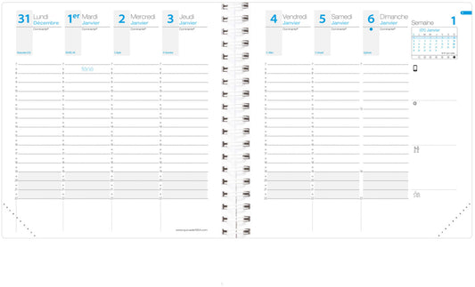 QUO-VADIS Agenda Time&Life medi. 2025 540066Q 1W/2S Ersatzkal. FR 16x16cm