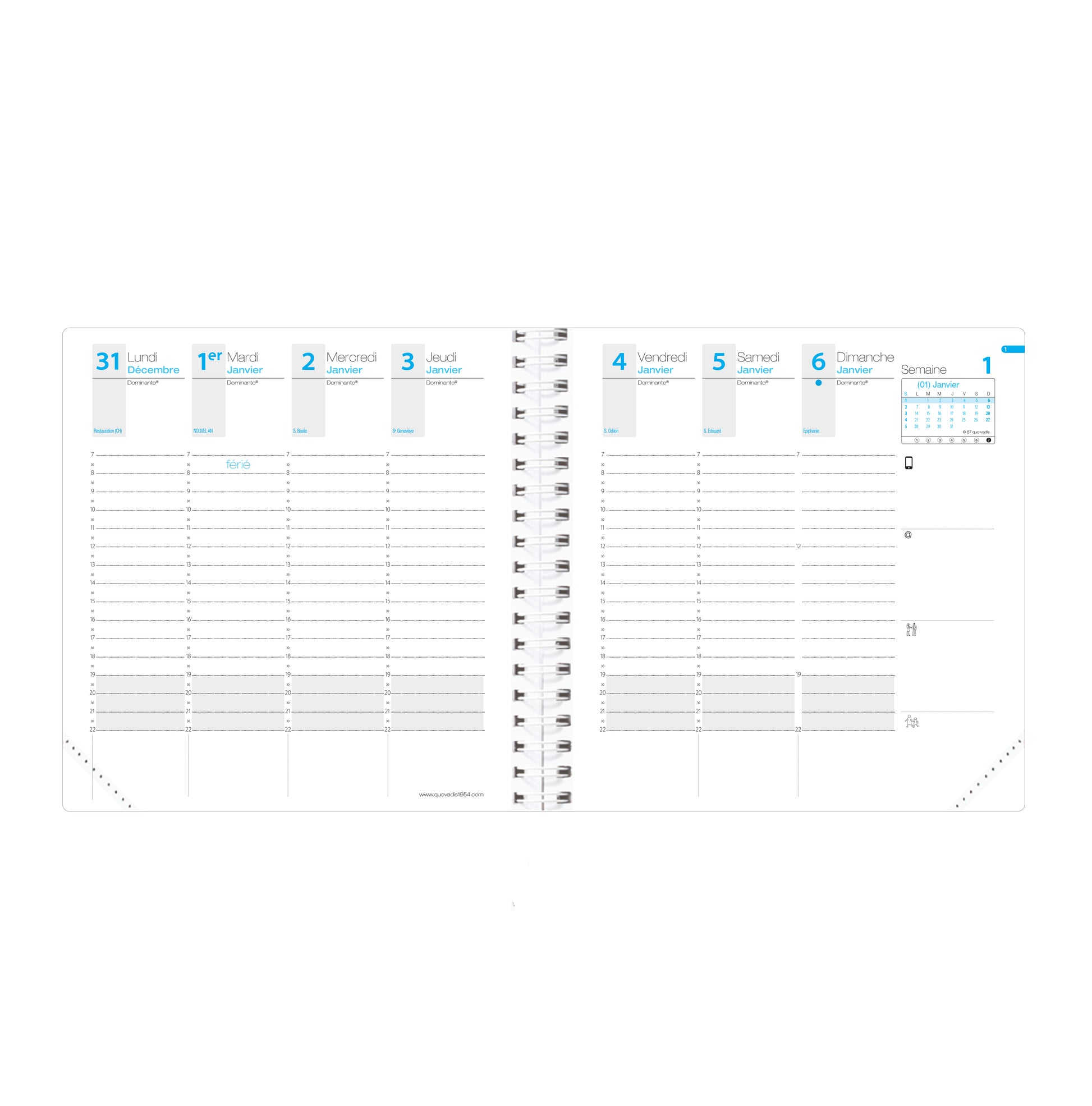 QUO-VADIS Agenda Time&Life medi. 2025 540066Q 1W/2S Ersatzkal. FR 16x16cm