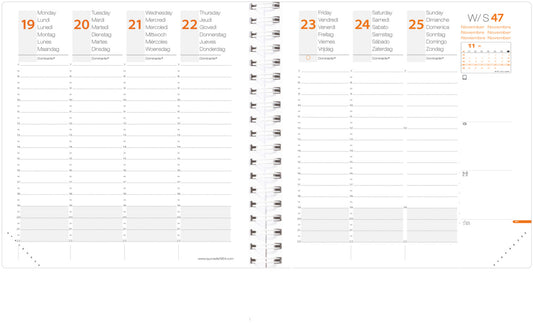 QUO-VADIS Agenda Time&Life medi. 2025 540125Q 1W/2S schwarz ML 16x16cm