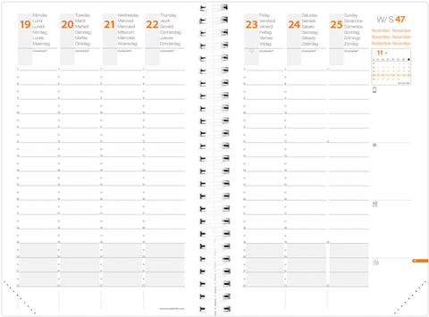 QUO-VADIS Agenda Time&Life large 2025 615034Q 1W/2S kaki ML 16x24cm