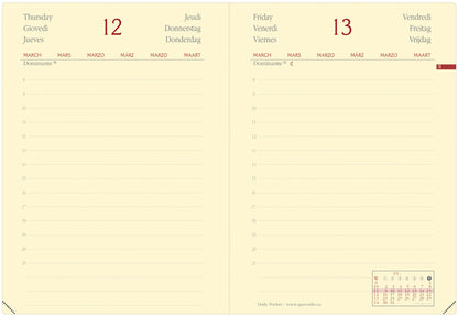 QUO-VADIS Agenda Silk DailyPocket 2025 617014Q 1T/1S schwarz ML 8.5x13cm