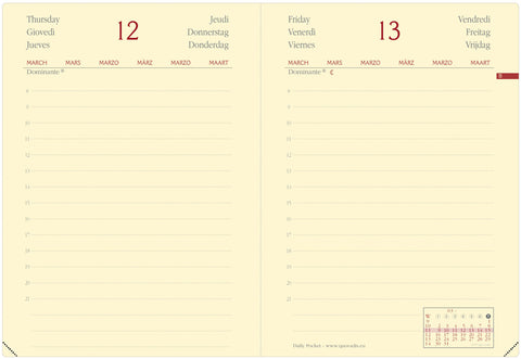 QUO-VADIS Agenda Silk DailyPocket 2025 617016Q 1T/1S marine ML 8.5x13cm