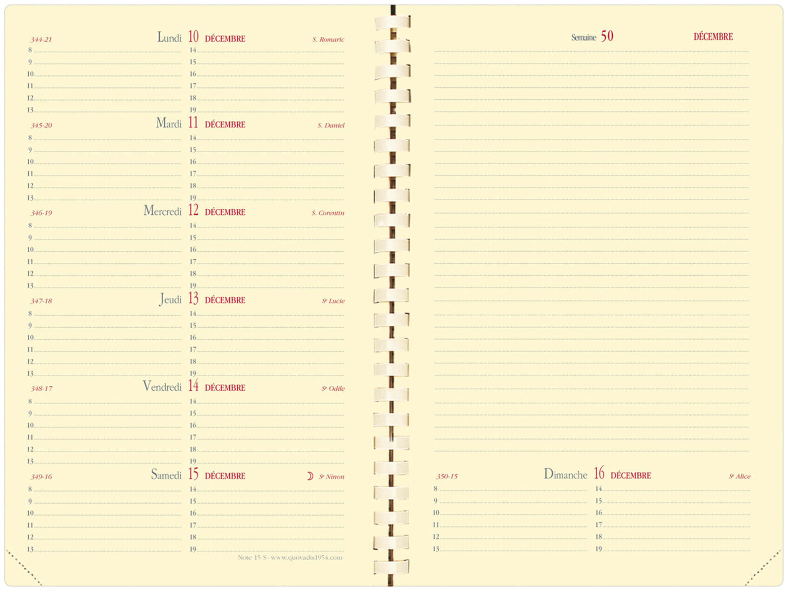 QUO-VADIS Agenda Soho Note15S 2025 679049Q 1W/2S rosa FR 10x15cm