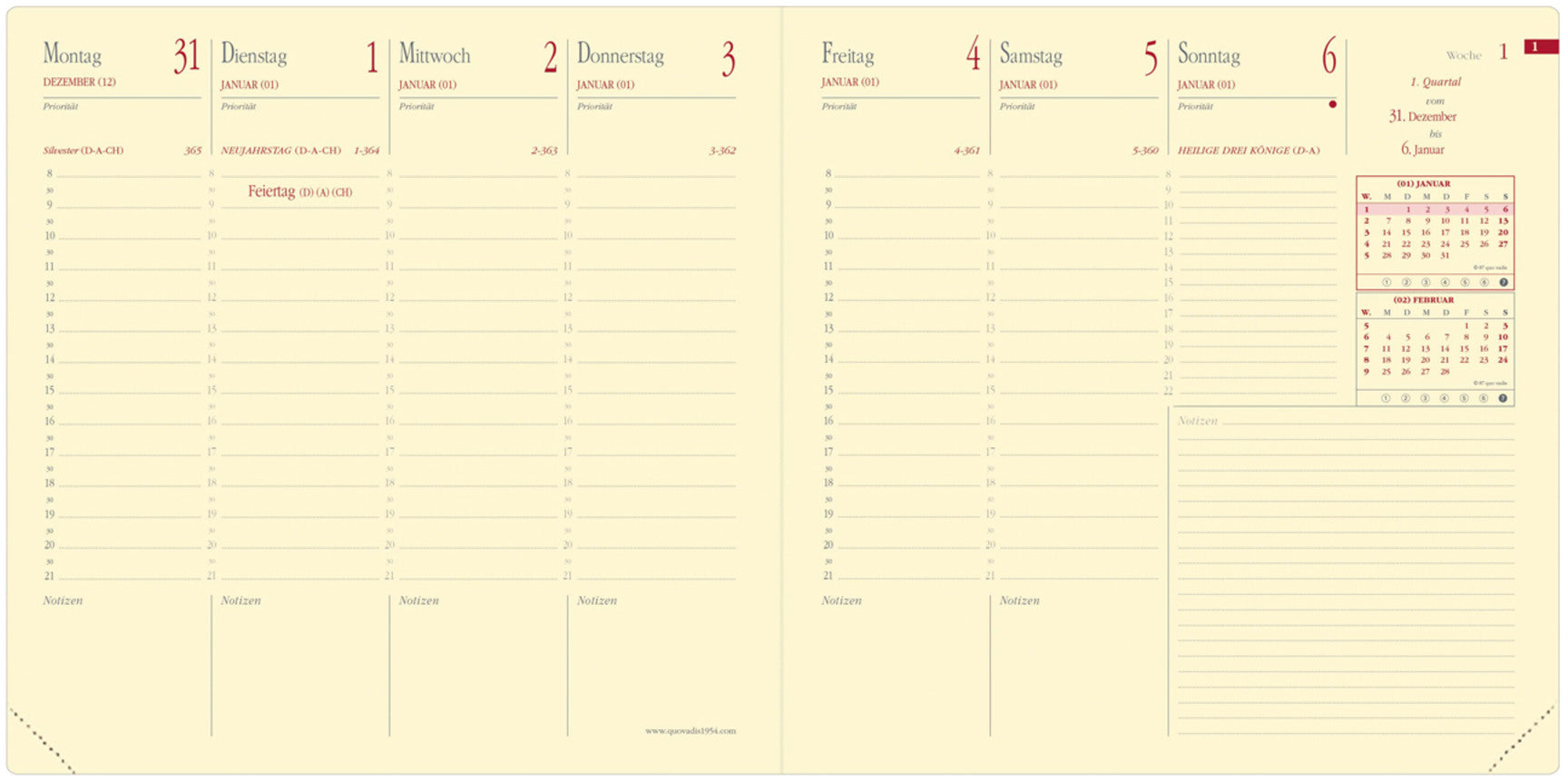 QUO-VADIS Ersatzinhalt Exec.Pres. 2025 905003Q 1W/2S Impala/Soho/Silk 16x16cm