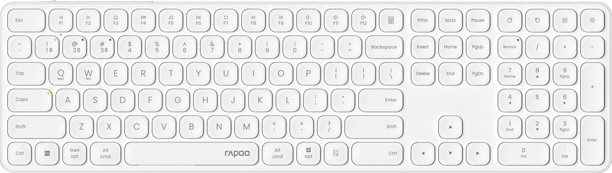 RAPOO E9810 ultraslim Keyboard 12645 Wireless, White