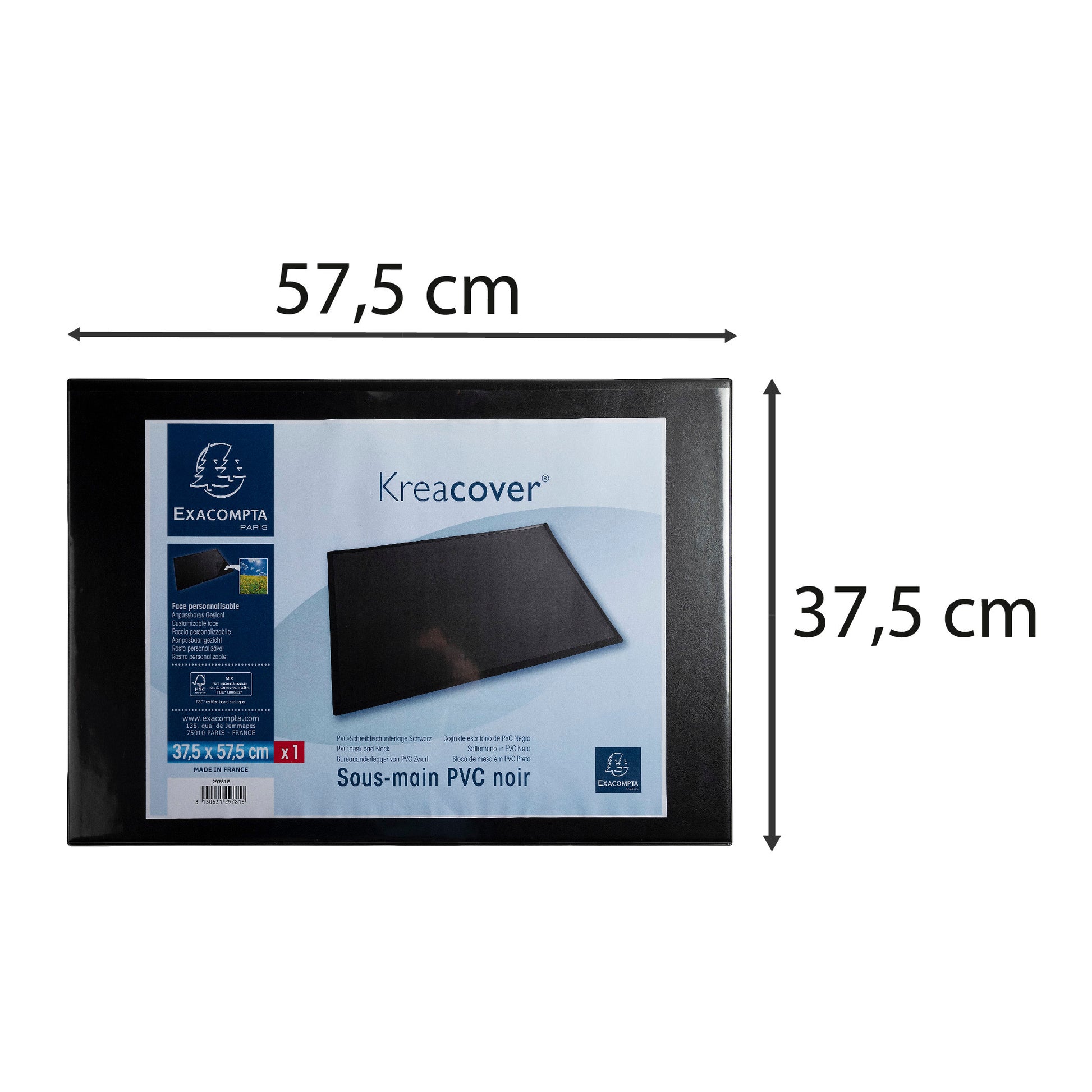 RHODIA Schreibunterlage 37.5x57.5cm 29781E KreaCover schwarz