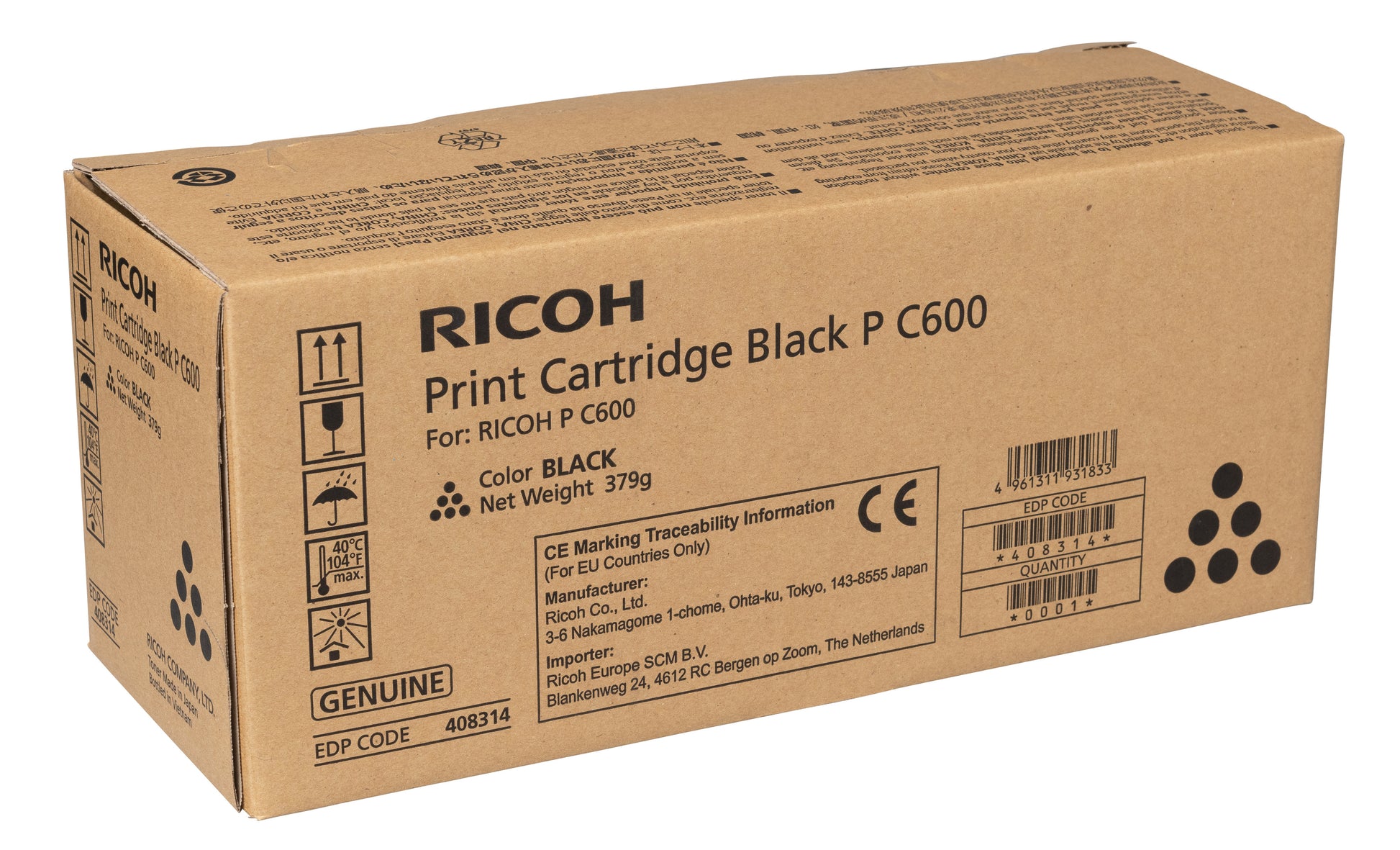 RICOH Toner schwarz 408314 P C600 18'000 Seiten