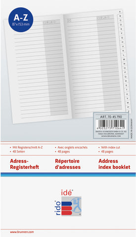 RIDOIDE M-Planer Adressregister 7045790.25 48 Seiten 8.7x15.3cm