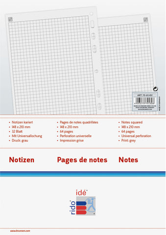 RIDOIDE Timing 1 Notizen kariert 7065451.25 32 Blatt 14.8x21cm
