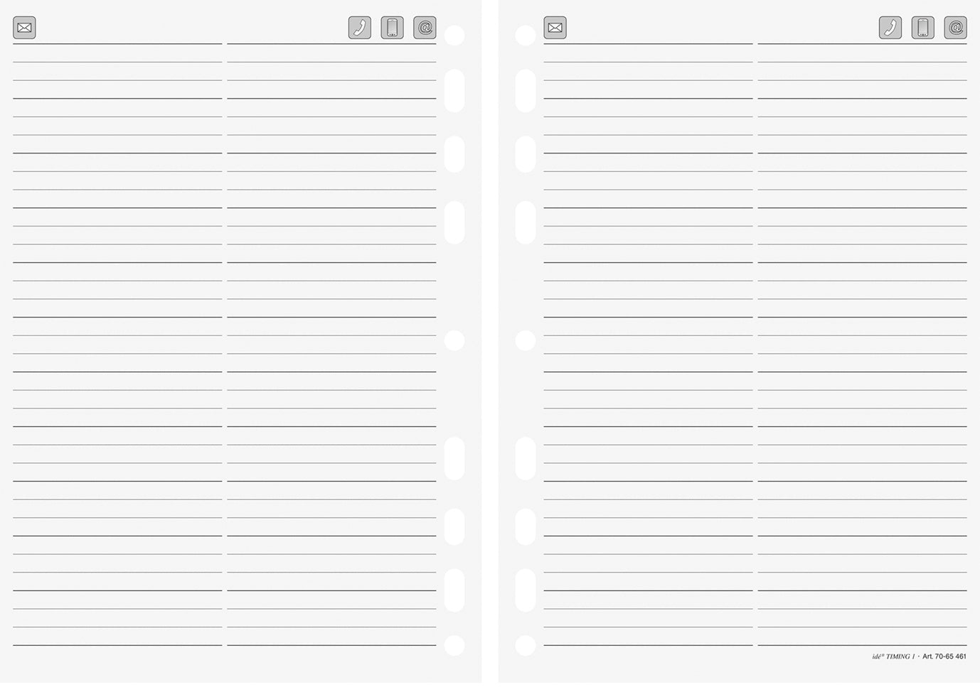 RIDOIDE Timing 2 Adressregister 7066461.25 32 Blatt 9.3x17.2cm