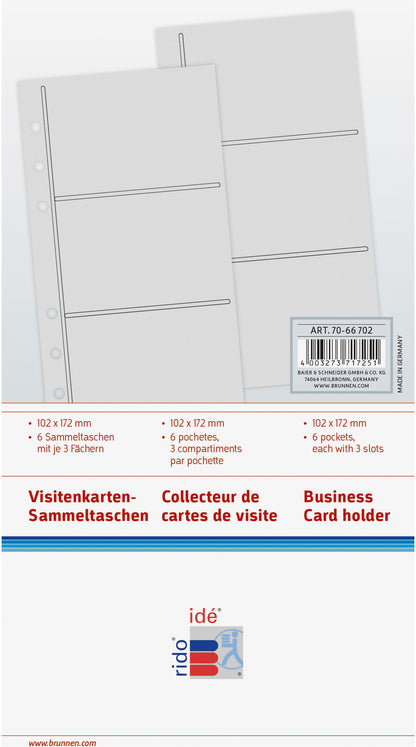 RIDOIDE Timing 2 Visitenkartentasche 7066702.25 6 Stück 10.9x17.3cm