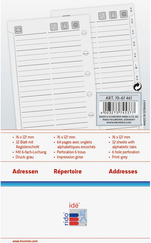 RIDOIDE Timing 3 Adressregister 7067461.25 32 Blatt 7.6x12.7cm