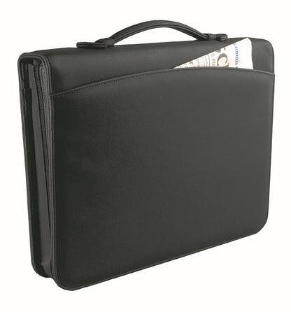 RIDOIDE Schreibmappe 310x380x60mm 750 30 mit RV, inkl. Block A4 schwarz