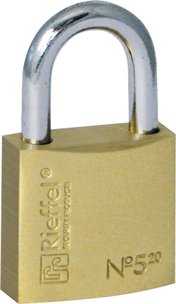 RIEFFEL SWITZERLAND Vorhängeschloss Nr.5 13mm 5/20 SB Messing