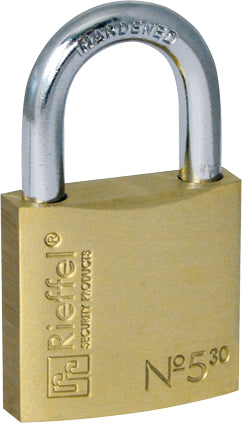 RIEFFEL SWITZERLAND Vorhängeschloss Nr.5 16,5mm 5/30 SB Messing