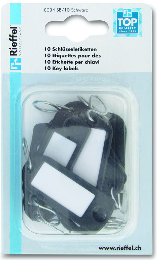 RIEFFEL SWITZERLAND Schlüssel-Anhänger 8034 SB/10 SCHWARZ schwarz 10 Stück