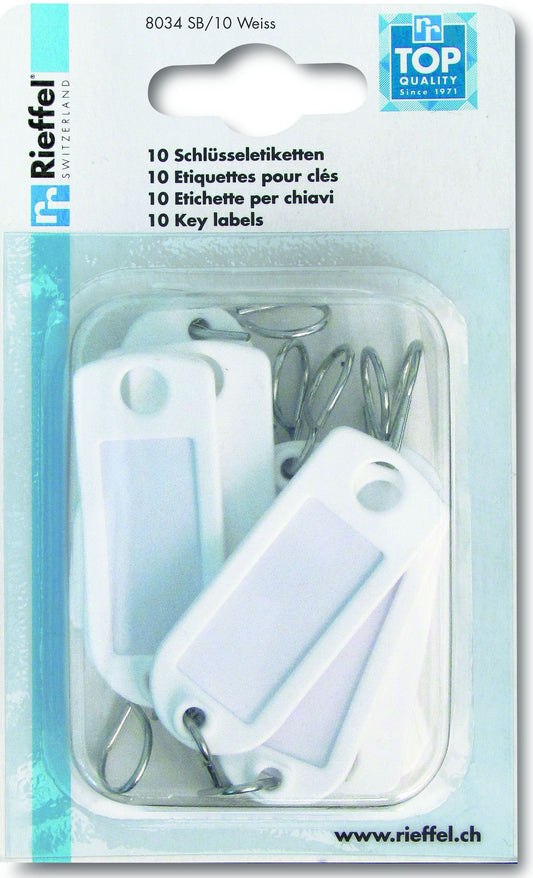 RIEFFEL SWITZERLAND Schlüssel-Anhänger 8034 SB/10 WEISS weiss 10 Stück