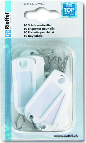 RIEFFEL SWITZERLAND Schlüssel-Anhänger 8034 SB/10 WEISS weiss 10 Stück