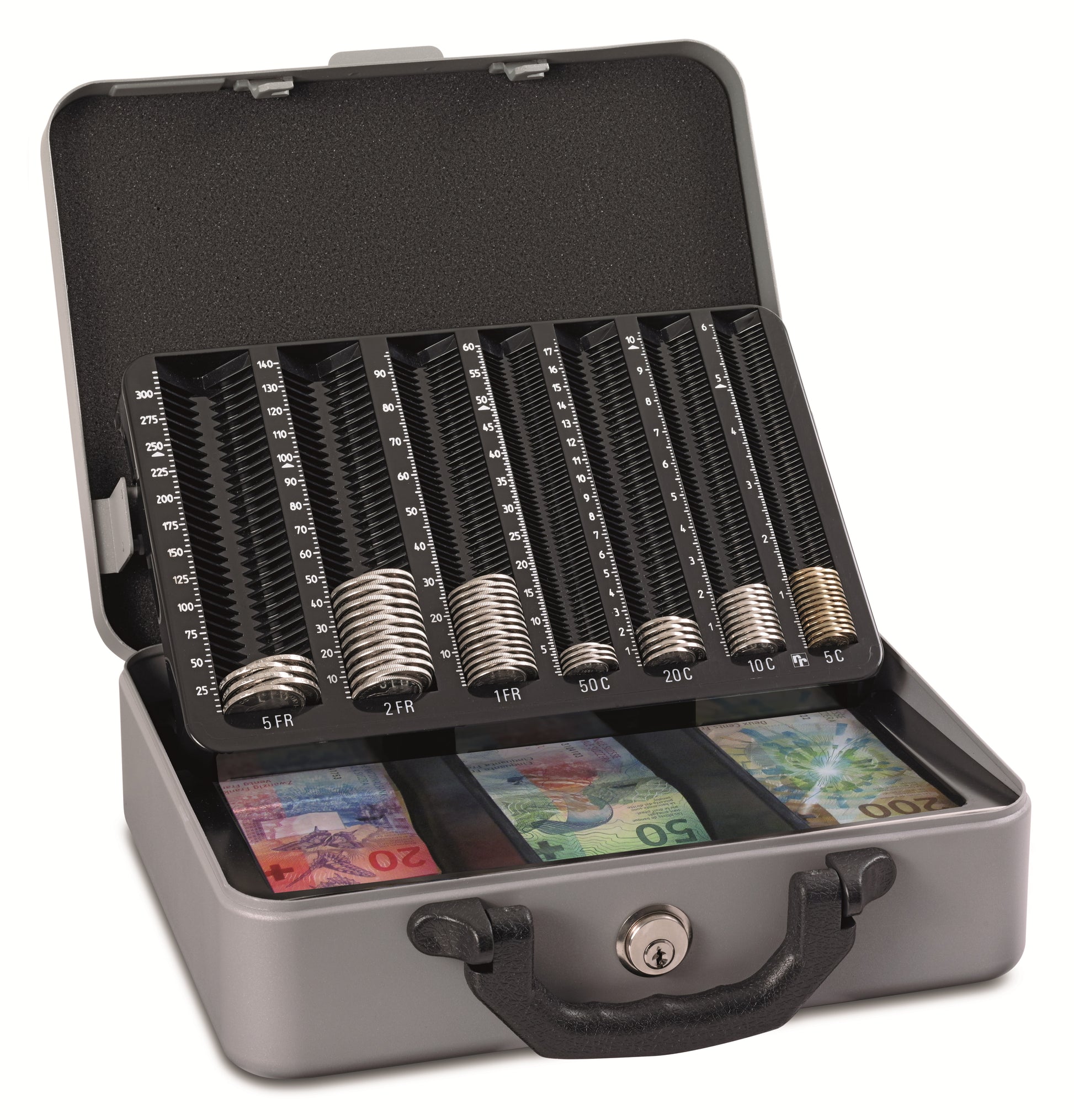 RIEFFEL SWITZERLAND Geldkassette Moneta DeLuxe A16585 30x24,2x10,2cm CHF