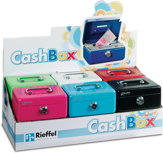 RIEFFEL SWITZERLAND Geldkassette KIKA KIKA STV/12 12,5x9,5x6cm farbig ass.