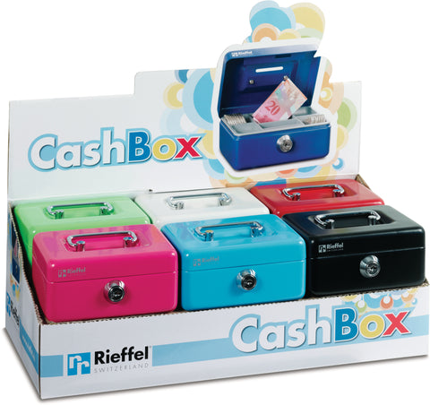 RIEFFEL SWITZERLAND Geldkassette KIKA KIKA STV/12 12,5x9,5x6cm farbig ass.