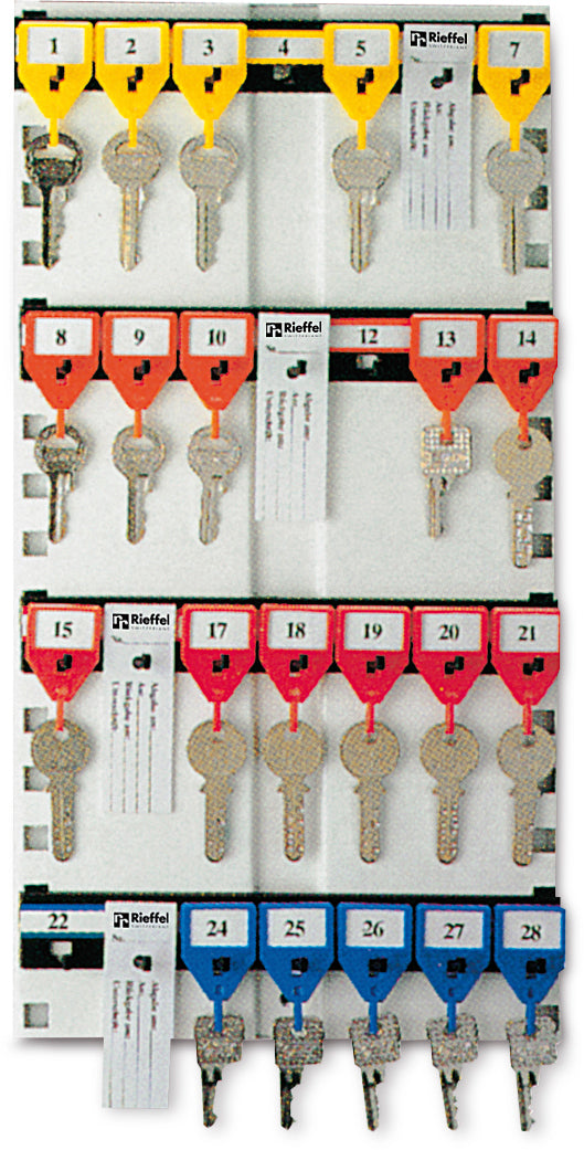 RIEFFEL SWITZERLAND Schlüsseltafel KyStor weiss KR-11.28 40×21cm 28 Haken