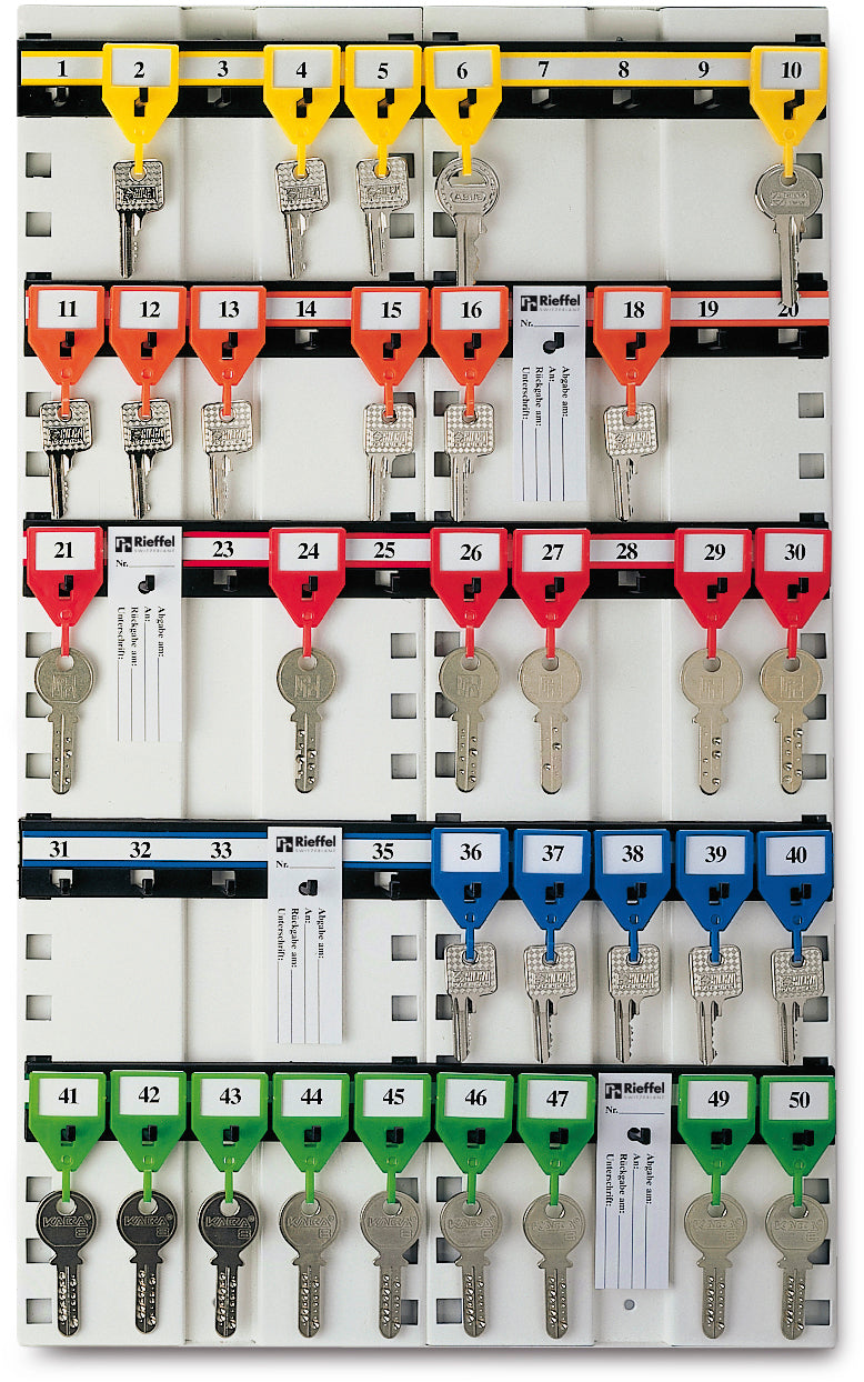 RIEFFEL SWITZERLAND Schlüsseltafel KyStor weiss KR-11.50 50×30,5cm 50 Haken