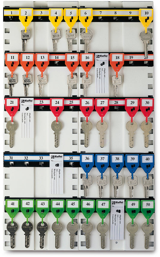 RIEFFEL SWITZERLAND Schlüsseltafel KyStor weiss KR-11.50 50×30,5cm 50 Haken