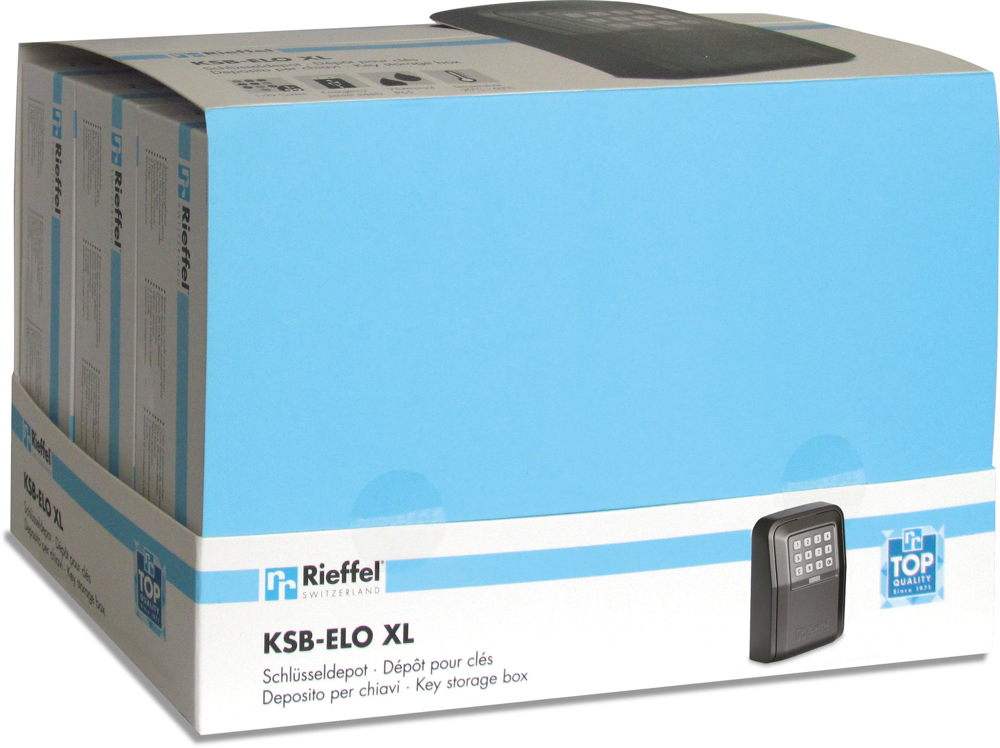 RIEFFEL SWITZERLAND Schlüsseldepot 10.5x14.5x55cm KSB-ELO XL mit Elektronikschloss, grau
