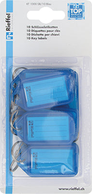 RIEFFEL SWITZERLAND Schlüsseletiketten 38x22mm KT 1000 SB/10 BLAU blau 10 Stück