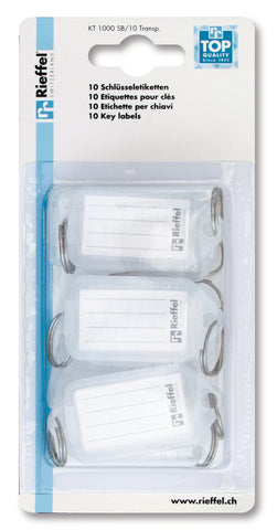 RIEFFEL SWITZERLAND Schlüsseletiketten 38x22mm KT 1000 SB/10 TRANSP transparent 10 Stück