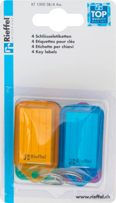 RIEFFEL SWITZERLAND Schlüsseletiketten 38x22mm KT 1000 SB/4 ASS. ass. 4 Stück