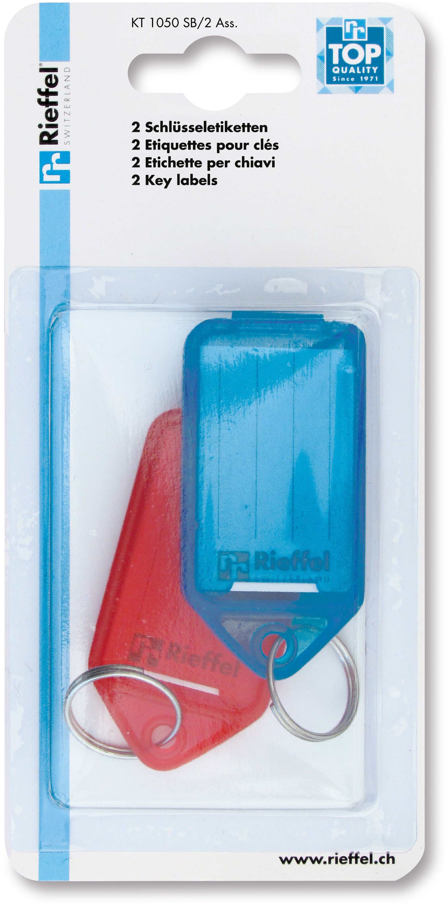 RIEFFEL SWITZERLAND Schlüsselschilder KT 1050 SB/2 ASS. 53x31mm 2 Stück