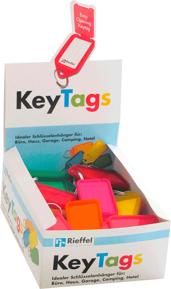 RIEFFEL SWITZERLAND Schlüsselschilder ass. KT 1050 STV 53x31mm 50 Stück